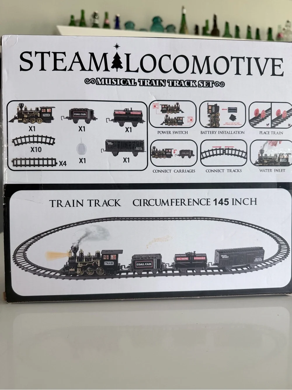 Gloween Steam Locomotive Musical Train Track Set